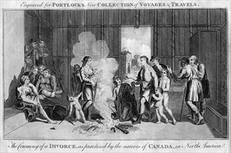 'The Ceremony of a Divorce, as practised by the natives of Canada, in North America', c1760. Artist: Unknown