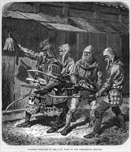 'Japanese warriors of the civil wars in the thirteenth century', c1875. Artist: Unknown