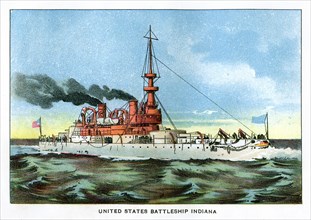 'United States Battleship 'Indiana'', c1890s. Artist: Unknown