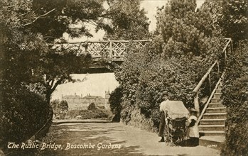 The Rustic Bridge, Boscombe Gardens, Bournemouth, Dorset, c1900-c1919(?). Artist: Unknown