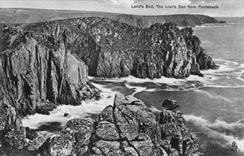 The Lion's Den from Pordenack, Land's End, Cornwall, early 20th century(?). Artist: Unknown