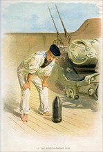 'At the Breechloading Gun', c1890-c1893. Artist: Unknown