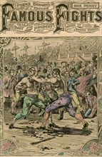'The first fight between Tom Spring and Jack Langan', 1824 (late 19th or early 20th century). Artist: Unknown