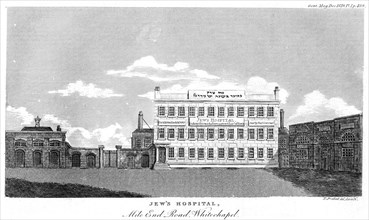 'Jew's Hospital, Mile End Road, Whitechapel', London, late 18th or early 19th century.Artist: Thomas Prattent