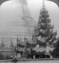 Shwedagon Pagoda, Rangoon, Burma, c1900s(?).Artist: Underwood & Underwood