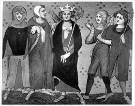 King and Court, late 13th-14th century, (1910). Artist: Unknown