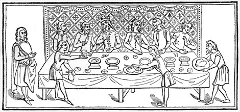 A king at dinner, (1910). Artist: Unknown