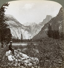 North Dome, Half Dome and Clouds Rest, Yosemite Valley, California, USA, 1902. Artist: Underwood & Underwood