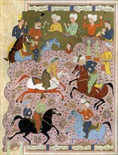 Polo in Persia in the 10th century (1938). Artist: Unknown
