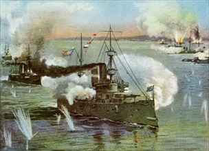 'The 'Olympia' at Manila', 1898. Artist: Unknown