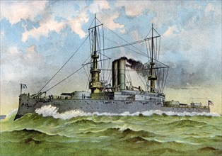 USS 'Alabama', American battleship, 1898. Artist: Unknown
