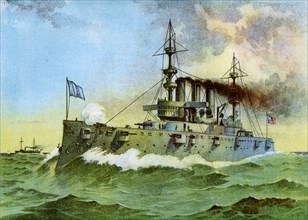 USS 'New York', American armoured cruiser, 1898. Artist: Unknown