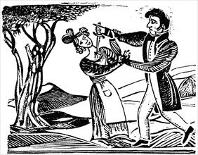 French popular woodcut used for illustrating murders, c1840 (1964).  Artist: Anon