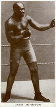 Jack Johnson, American boxer, (1938). Artist: Unknown
