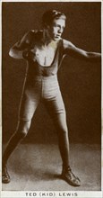 Ted 'Kid' Lewis, British boxer, (1938). Artist: Unknown