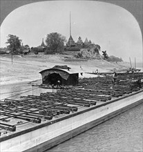 View of Sagaing from the Irrawaddy River, Burma, 1908. Artist: Stereo Travel Co