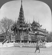 The School of King Thibaw in the Fort, Mandalay, Burma, 1908. Artist: Stereo Travel Co