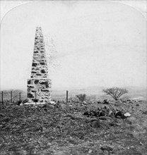 Monument to the 27th Inniskillings, Hart's Hill, near Colenso, Natal, South Africa, Boer War, 1901. Artist: Underwood & Underwood