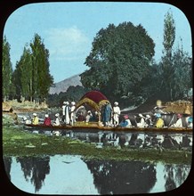 State barge on the Apple Tree Canal, India, late 19th or early 20th century. Artist: Unknown