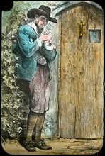 Mr Fearing at the gate, from The Pilgrim's Progress, late 19th or early 20th century. Artist: Unknown