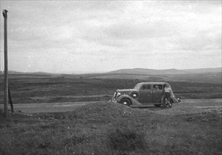 Car on Bodmin Moor, Cornwall, c1930s-c1940s(?). Artist: Unknown