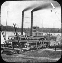 Northern Line Packet Company paddle steamer 'Lake Superior', USA, c1870s(?). Artist: Unknown