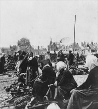 Market women, Arras, France, World War I, c1914-c1918. Artist: Nightingale & Co