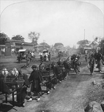 'Chinese funeral procession, bearing food for the departed spirit', Peking (Beijing), China, 1901. Artist: HC White