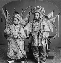 Chinese bride and bridegroom, Canton, China, late 19th or early 20th century. Artist: Keystone View Company