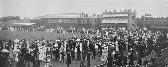 Lord's Cricket Ground, the luncheon interval, London, c1899. Artist: RW Thomas