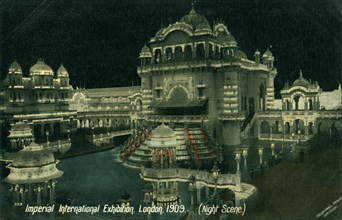 Night scene at the Imperial International Exhibition, White City, London, 1909. Artist: Unknown