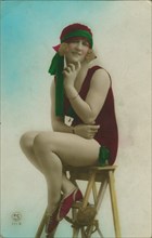 Postcard of a swimmer, c1920s. Artist: Unknown.