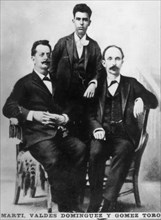 Jose Marti, Fermin Valdes Dominguez and Gomez Toro, Key West, Florida, USA, 1894 (c1910). Artist: Unknown
