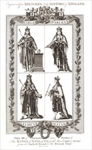 English Kings with coats of Arms, 18th century. Artist: Unknown