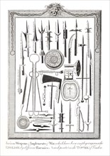 Weapons and Implements of War used against the English by various enemies. Artist: Unknown