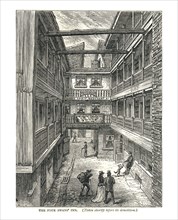 The Four Swans Inn shortly before demolition, 1878. Artist: Walter Thornbury