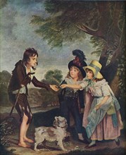 Portrait of Sir Francis Ford?s Children Giving a Coin to a Beggar Boy. Exhibited 1793 (1906). Artist: Charles Wilkinson