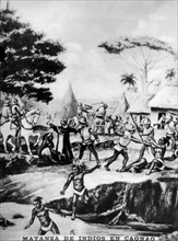 The Slaughter of Natives in Caonao, (16th century), 1920s. Artist: Unknown