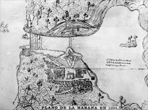 Map of Havana, (1608), 1920s. Artist: Unknown