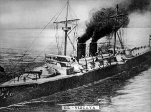 Spanish Battleship The Viscaya, (1898s), 1920s. Artist: Unknown