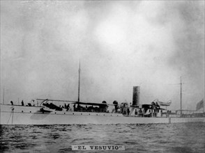 The Vesubio battleship, (1898), 1920s. Artist: Unknown.