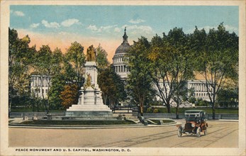 Peace Monument and U.S. Capitol, Washington, DC, c1910. Artist: Unknown