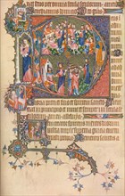 A Page from the Egerton Bohun Psalter-Hours, (1370), 1937. Artist: Unknown