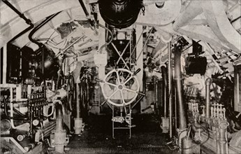 The Engine Room of a Holland Submarine, c1916. Artist: Unknown