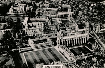 Aerial view of Cambridge, 1939. Artist: Unknown