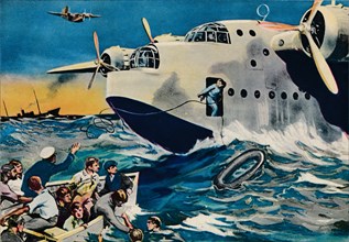 Two Short Sunderlands rescuing crew, 1940.