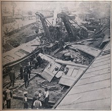 Scene of the Terrible Railway Disaster at Salisbury, 1906. Artist: Unknown