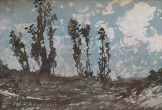 Poplars, c1839-1916, (1924). Artist: Henri-Joseph Harpignies