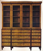 Sheraton Satinwood China Cabinet, 18th century, (1916). Artist: Thomas Sheraton Artist: Unknown