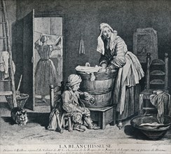 La Blanchisseuse, 18th century, (1916). Artist: Charles Nicolas Cochin